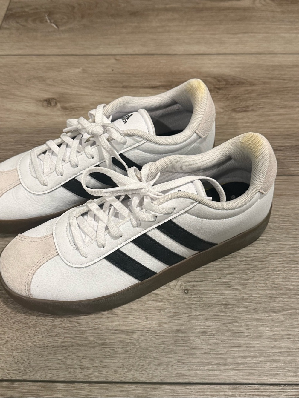 Adidas White Sneakers with Black Stripes - Picture 3 of 6